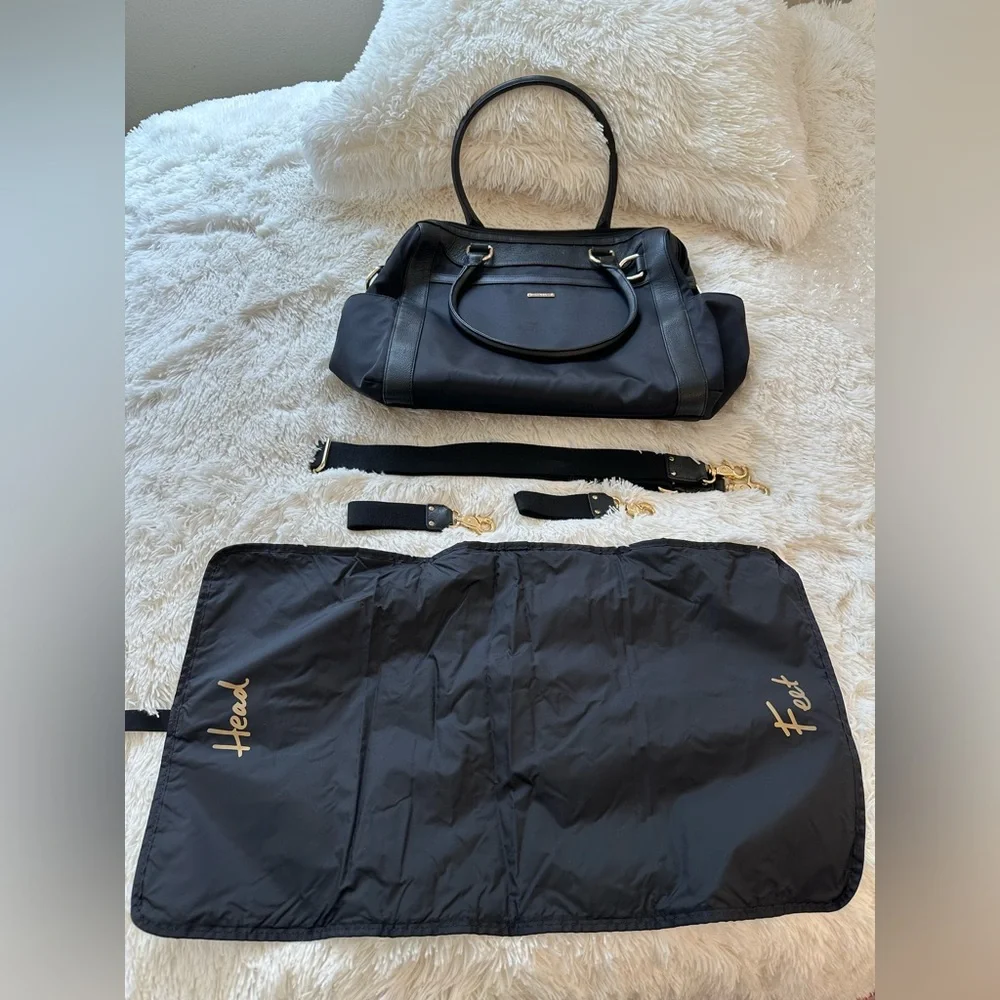 Rebecca Minkoff Knocked Up Diaper Bag Black Nylon Leather Baby Bag NWOT